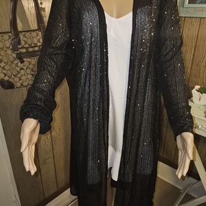 Cato's Black Sequin Women's Cartigan